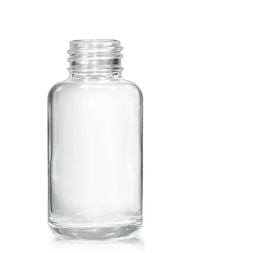 Boston Rounded Clear Glass Screw Bottle 50ml